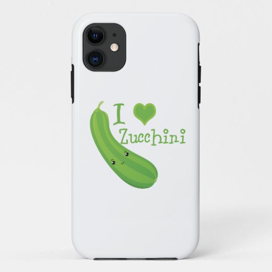 Coques Case-Mate iPhone I Love Zucchini Smiling Kawaii Zucchini (Dos)