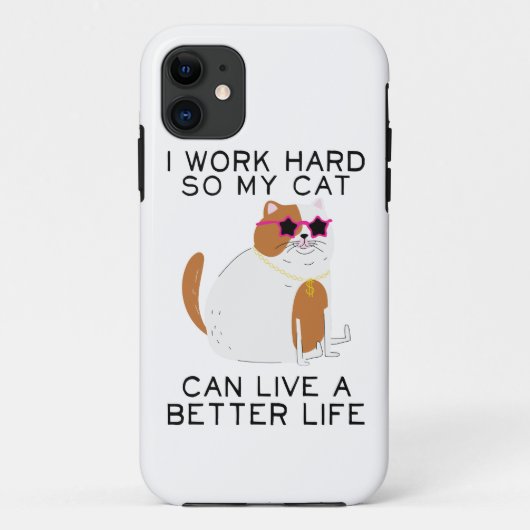 Coques Case-Mate iPhone I Work Hard So My Cat Can (Dos)