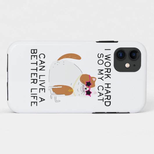 Coques Case-Mate iPhone I Work Hard So My Cat Can (Dos (Horizontal))