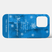 Coques Case-Mate iPhone Ice Blue Ho'oponopono et flocon de neige personnal (Verso (horizontal))