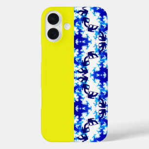 Coques iPhone 16 Plus Ice Blue Snowboard Sky Yellow Snowboard Sport
