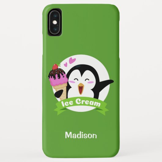 Coques Case-Mate iPhone Ice Cream Penguin personnalisé nom et des cas de t (Dos)