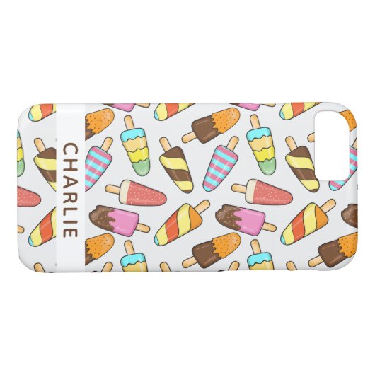 Coques Case-Mate iPhone Ice Cream Popsicles personnalisés nom de téléphone (Dos (Horizontal))