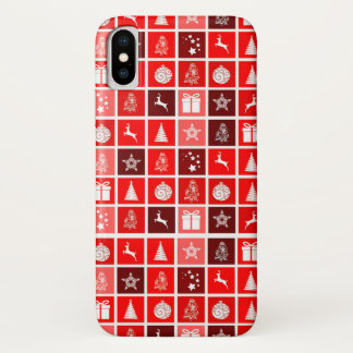 Case-Mate iPhone Case Icône de Noël Carrés Rouges Art de Fête Classique