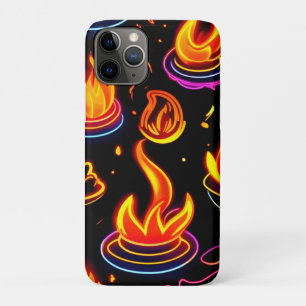 Case-Mate iPhone Case Icônes de flamme brillantes sur toile foncée