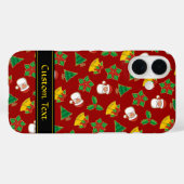 Coques Case-Mate iPhone Icônes de Noël Motif (Verso (horizontal))