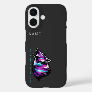 Coques iPhone 16 ID utilisateur personnalisé Override Wolf Cyberpun