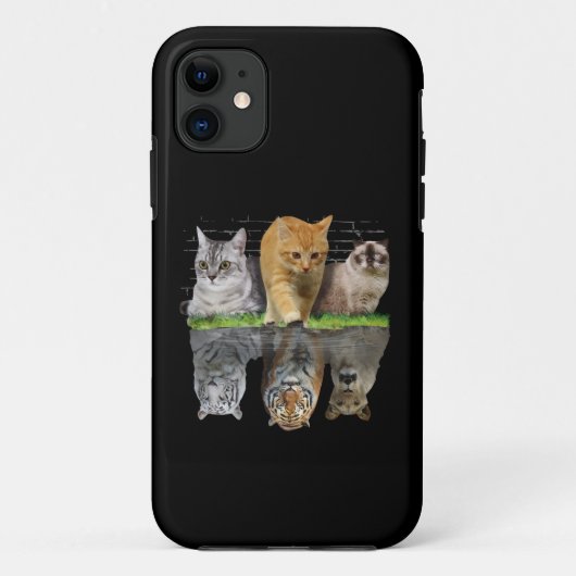 Coques Case-Mate iPhone Idée de design de cadeau avec réflexion de chat am (Dos)