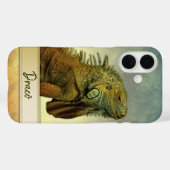 Coques Case-Mate iPhone Iguana vert mignon personnalisée (Verso (horizontal))