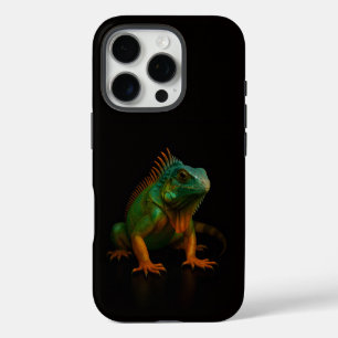 Coques iPhone 16 Pro Iguane vert Black 4 Luxe iPhone 16 Pro