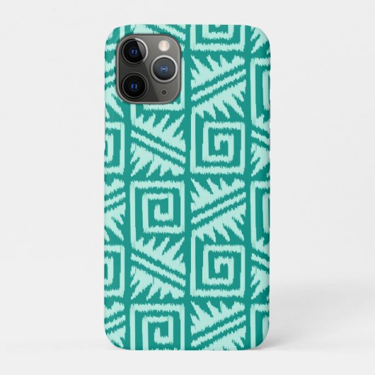 Coques Case-Mate iPhone Ikat Aztec Motif - Turquoise et Aqua (Dos)