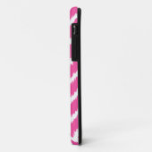 Coques Case-Mate iPhone Ikat Chevrons - Profond fuchsia rose et blanc (Dos/Gauche)