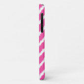 Coques Case-Mate iPhone Ikat Chevrons - Profond fuchsia rose et blanc (Dos/Gauche)