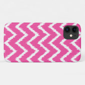 Coques Case-Mate iPhone Ikat Chevrons - Profond fuchsia rose et blanc (Dos (Horizontal))