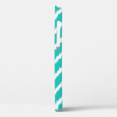Coques Case-Mate iPhone Ikat Chevrons - Turquoise et blanc (Verso / Gauche)
