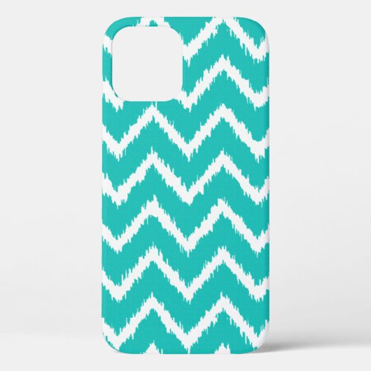 Coques Case-Mate iPhone Ikat Chevrons - Turquoise et blanc (Verso)