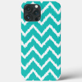 Coques Case-Mate iPhone Ikat Chevrons - Turquoise et blanche (Verso)