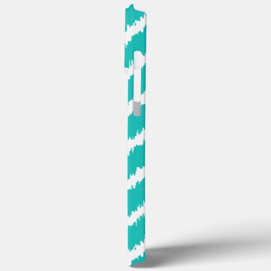 Coques Case-Mate iPhone Ikat Chevrons - Turquoise et blanche (Verso / Gauche)