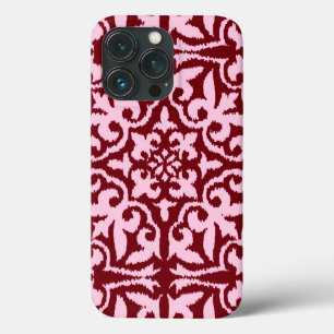 Etui iPhone Case-Mate Ikat damask pattern - Bourgogne et rose