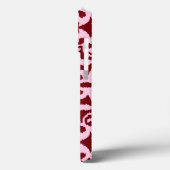 Coques Case-Mate iPhone Ikat damask pattern - Bourgogne et rose (Verso / Gauche)