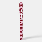 Coques Case-Mate iPhone Ikat damask pattern - Bourgogne et rose (Verso / Gauche)