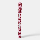 Coques Case-Mate iPhone Ikat damask pattern - Bourgogne et rose (Verso / Droite)
