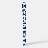 Coques Case-Mate iPhone Ikat damask pattern - Cobalt bleu et blanc (Verso / Gauche)