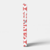 Coques Case-Mate iPhone Ikat damask pattern - Coral rose et blanc (Verso / Gauche)