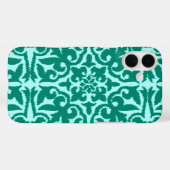 Coques Case-Mate iPhone Ikat damask pattern - Turquoise et Aqua (Verso (horizontal))