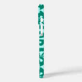 Coques Case-Mate iPhone Ikat damask pattern - Turquoise et Aqua (Verso / Gauche)