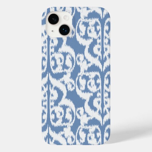 Coques Case-Mate iPhone Ikat Damassé mauresque - bleu ciel et blanc (Verso)