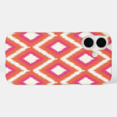Coques Case-Mate iPhone Ikat de la tribu corail et rose (Verso (horizontal))