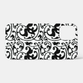 Coques Case-Mate iPhone Ikat Floral Damask - Blanc et Noir (Verso (horizontal))