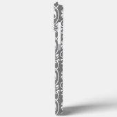 Coques Case-Mate iPhone Ikat Floral Damask - gris / gris / blanc (Verso / Gauche)