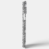 Coques Case-Mate iPhone Ikat Floral Damask - gris / gris / blanc (Verso / Droite)