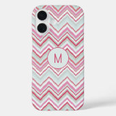 Coques Case-Mate iPhone Ikat moderne Chevron Strigramme initial (Verso)