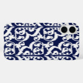 Coques Case-Mate iPhone Ikat Moorish Damask - indigo et blanc (Verso (horizontal))