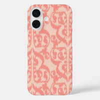 Ikat Moorish Damask - pêche et corail rose