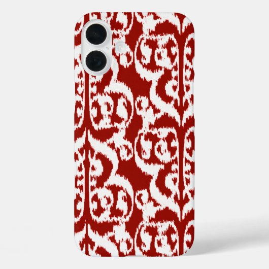 Coques Case-Mate iPhone Ikat Moorish Damask - rouge foncé et blanc (Verso)