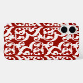 Coques Case-Mate iPhone Ikat Moorish Damask - rouge foncé et blanc (Verso (horizontal))