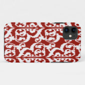 Coques Case-Mate iPhone Ikat Moorish Damask - rouge foncé et blanc (Dos (Horizontal))