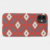 Coques Case-Mate iPhone Ikat Motif - Rouge, gris et beige (Dos (Horizontal))