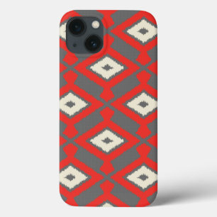 Etui iPhone Case-Mate Ikat Motif - Rouge, gris et beige