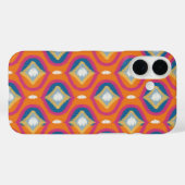 Coques Case-Mate iPhone Ikat Series Ogee Blue-Orange (Verso (horizontal))