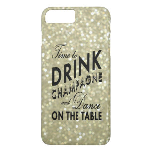 Coque iPhone 8 Plus/7 Plus Il est temps de boire du champagne sur Gold iPhone
