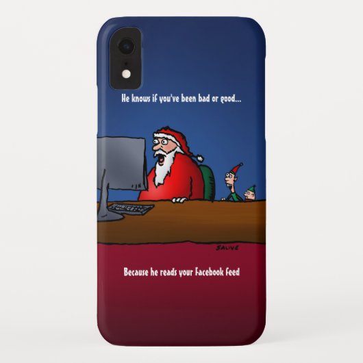 Coques Case-Mate iPhone Il Sait Si Vous Avez Été Mauvais Père Noël Drôle (Dos)