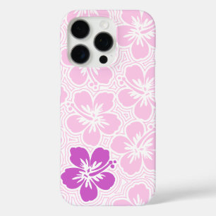 Coques iPhone 16 Pro Île Floral Hawaiian Hibiscus rose rayé