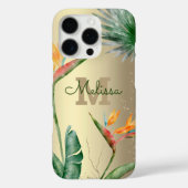 Coques Case-Mate iPhone Ile tropicale Monogramme floral Script Gold Foil (Verso)