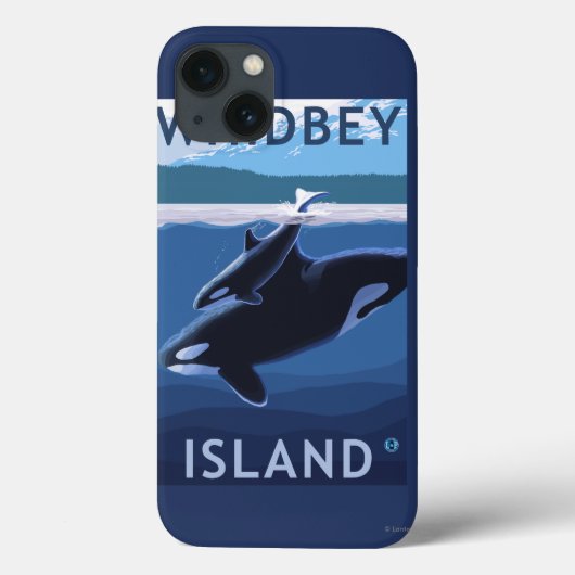 Coques Case-Mate iPhone Île, WashingtonOrca et veau de Whidbey (Verso)