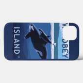 Coques Case-Mate iPhone Île, WashingtonOrca et veau de Whidbey (Verso (horizontal))
